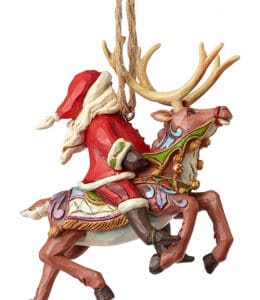 Santa Riding Reindeer Hanging Ornament Figure