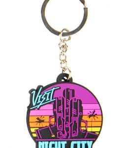 Cyberpunk 2077 Visit Night City PVC Keychain Multicolor