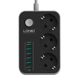 Produzni kabl LDNIO SE3631 3 uticnice 6xUSB 2m