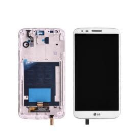 LCD za LG G2+touch screen+frame beli (D800-siroki konektor)