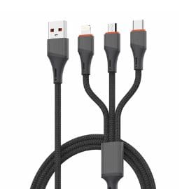 Data kabl LDNIO LC96 u 4.2A 3 u 1 sivi 1.2m