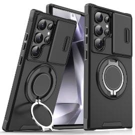 Torbica CamShield Ring stand za Samsung S928B Galaxy S24 Ultra crna