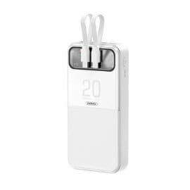 Power bank prenosiva baterija REMAX Stervui series RPP-620 PD 20W + QC 22.5W Fast Charging 20000mAh bela