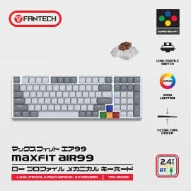 Tastatura Mehanicka Gaming Fantech MK916 RGB Maxfit AIR99 Wireless grey (brown switch)