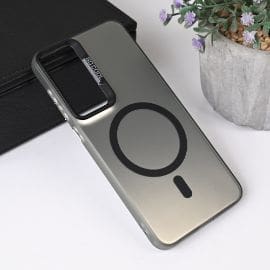 Torbica Magsafe Clear za Samsung Galaxy S25 Plus crna