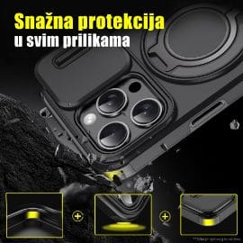 Torbica CamShield Ring stand za Samsung S918B Galaxy S23 Ultra crna