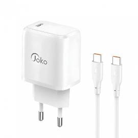 Kucni punjac KONFULON JK91+DC67 PD20W sa PD kablom Type C na Type C beli