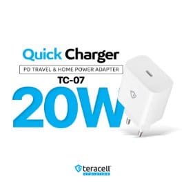 Kucni punjac Teracell Evolution TC-07 PD Fast charging  20W sa PD type C kablom beli CE