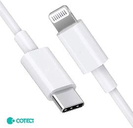 Data kabl Coteci CS2165 3A PD na iPhone lightning beli 1m