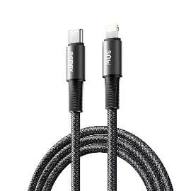Data kabl REMAX Velocity CB25 Fast charging 30W Type C na iPhone lightning 1.2M crni