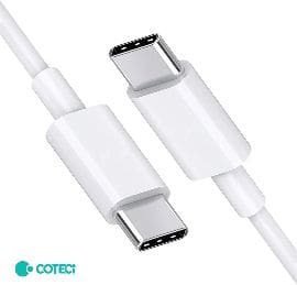 Data kabl Coteci 32117 5A 60W 40 Gps PD Type C na Type C beli 1m